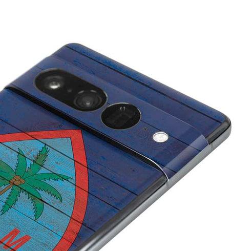 Guam Flag Dark Wood Google Pixel 7 Pro Skin